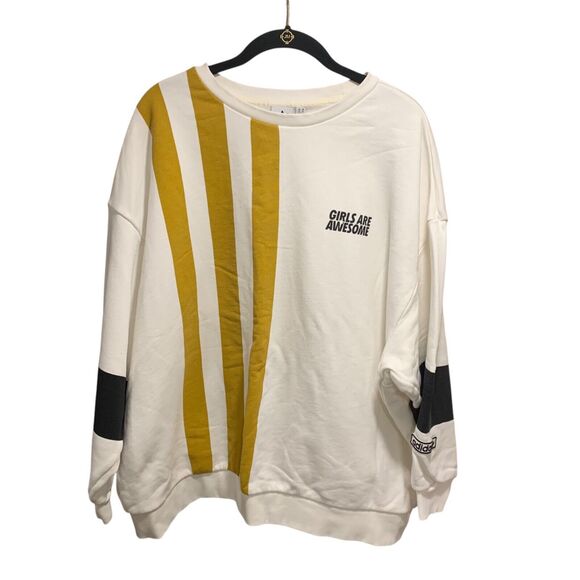 adidas Tops - Adidas Womens "Girls are Awesome" Athletic Sweatshirt M Athleisure Oversized